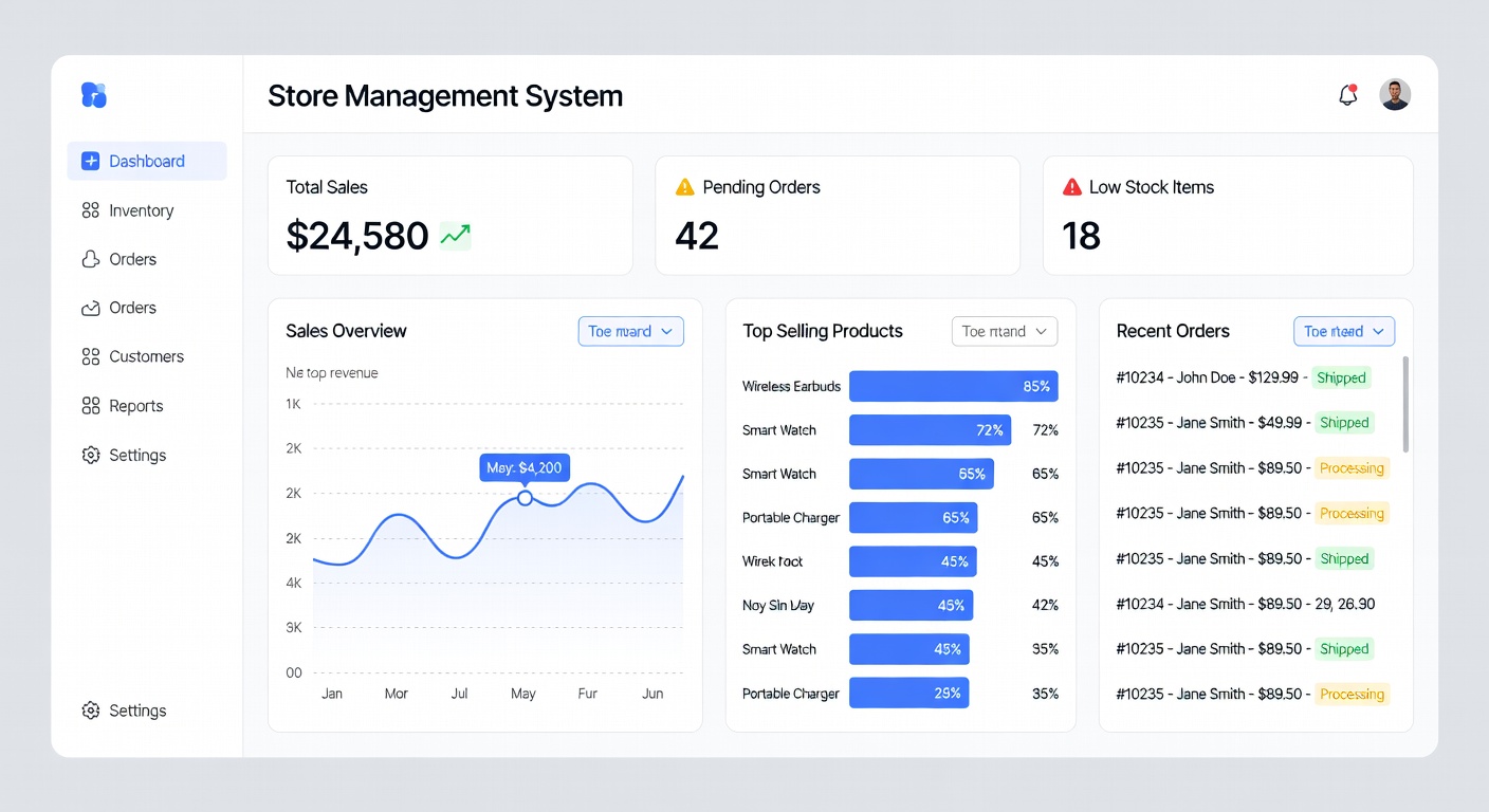Clean UI dashboard mockup